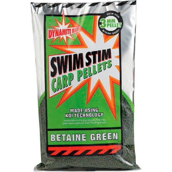 Pelete Dynamite Baits Swim Stim Carp Pellets Green Betaine 900g