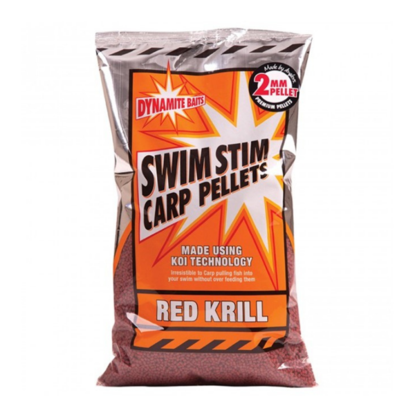 Pelete Dynamite Baits Swim Stim Carp Pellets, Red Krill, 900g