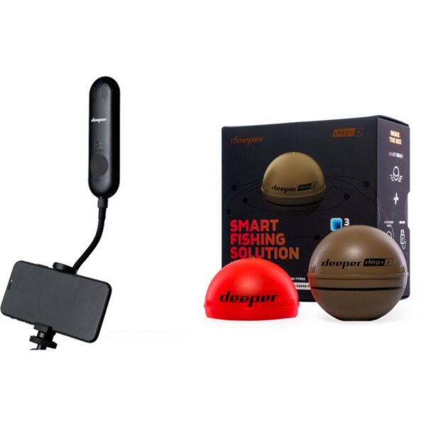 Sonar Deeper Chirp+ 2.0 Bundle, Range Extender, Suport Telefon