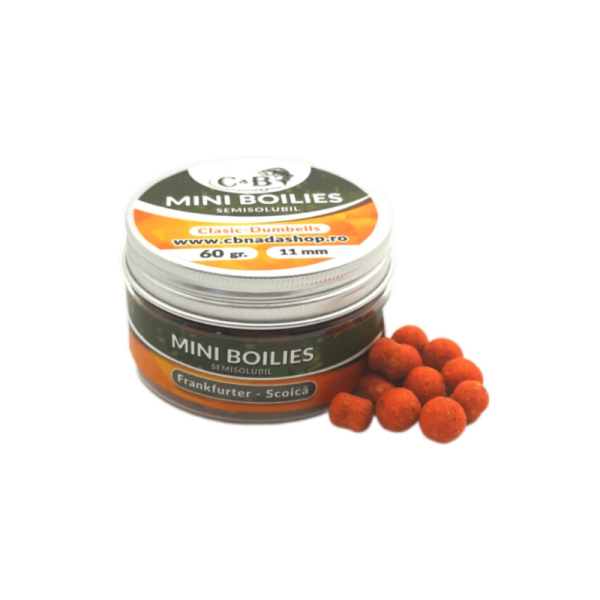 Mini Boilies Semisolubil C&B, Frankfurter Scoica, 11mm, 60g