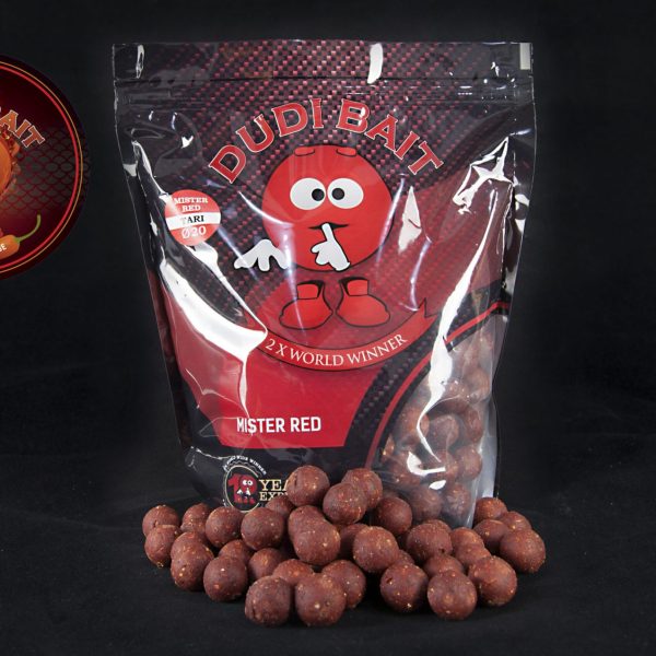 Boilies Dudi Baits Mister Red Super Hot tari 16mm, 1kg