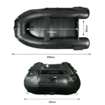 Barca Pneumatica Carp Spirit Black Boat, Podea Aluminiu, 2.30m