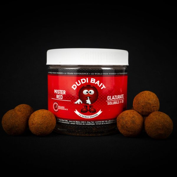 Boilies de carlig Dudi Baits Mister Red Super Hot Glazurate tari 20mm