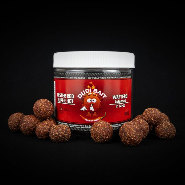 Boilies de carlig Dudi Baits Mister Red Super Hot Wafters 14-16mm