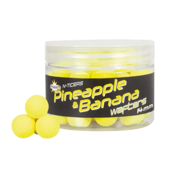 Wafters Dynamite Baits N-Ticers, Fluro, Pineapple Banana, 14mm