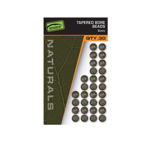 Bile Cauciuc, Fox EDGES Naturals Tapered Bore Beads, 6mm, 30buc