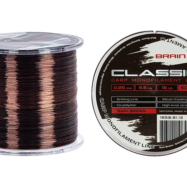 Fir monofilament Brain Classic Carp Line Dark Camo 600m, 0.35mm
