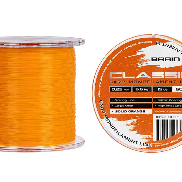 Fir monofilament Brain Classic Carp Line Solid Orange 600m, 0.35mm