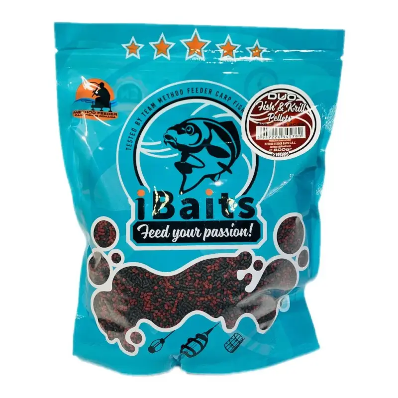 Pelete iBaits Duo Fish & Krill 2mm, 800g